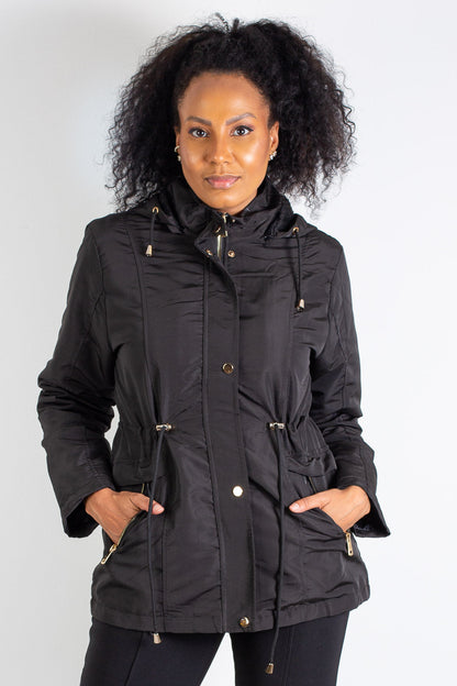 Parka feminina forrada com capuz 80105