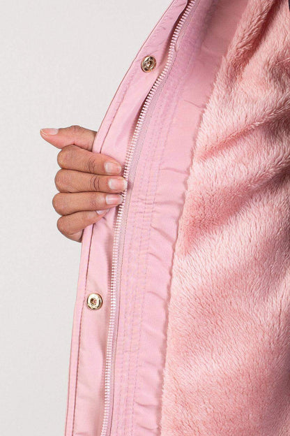 Parka feminina forrada com capuz 80105
