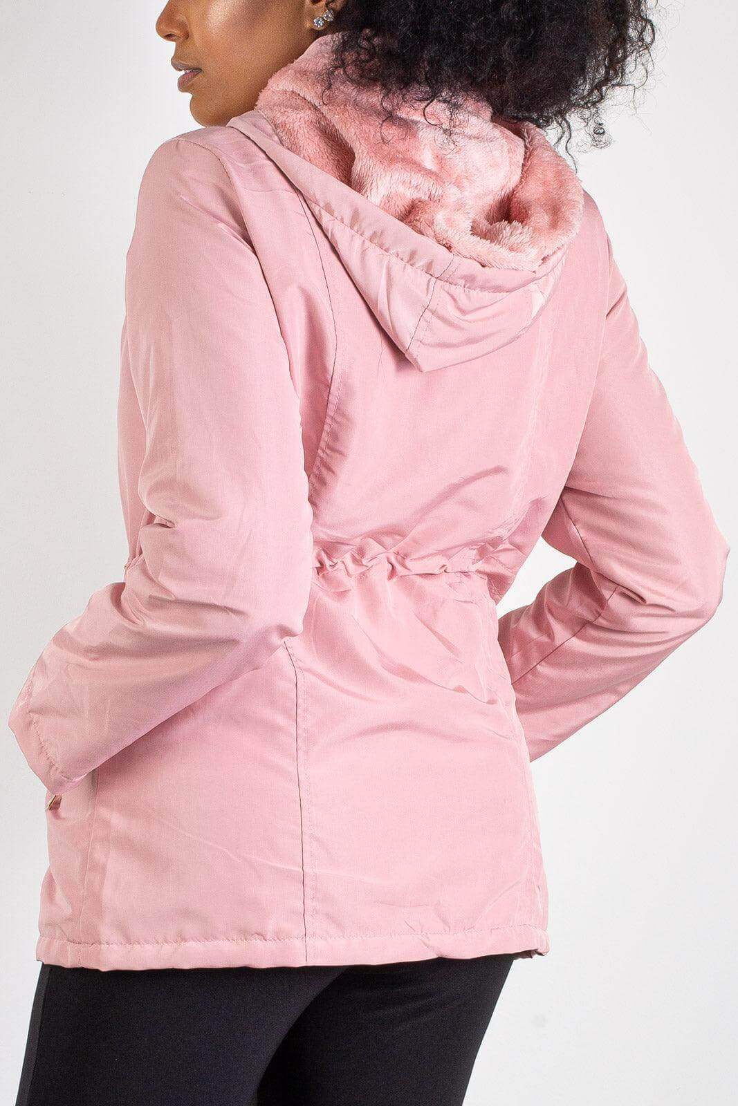 Parka feminina forrada com capuz 80105