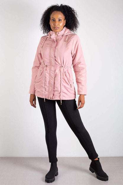 Parka feminina forrada com capuz 80105