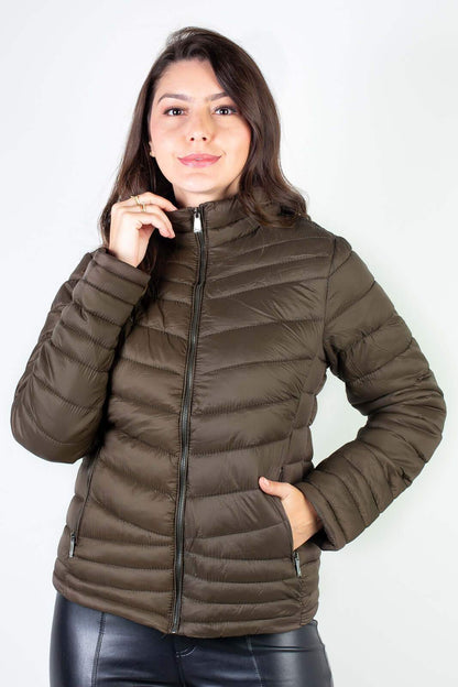 Jaqueta feminina de nylon curta 80226
