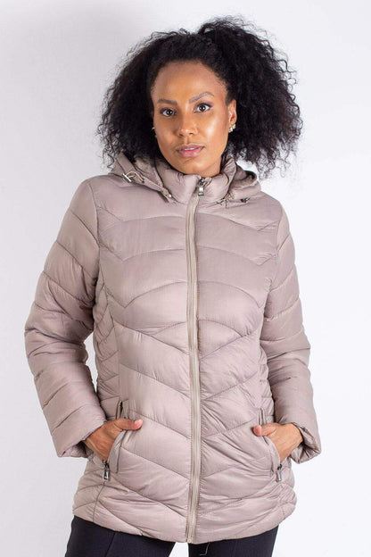 Jaqueta feminina nylon com capuz removível 80235