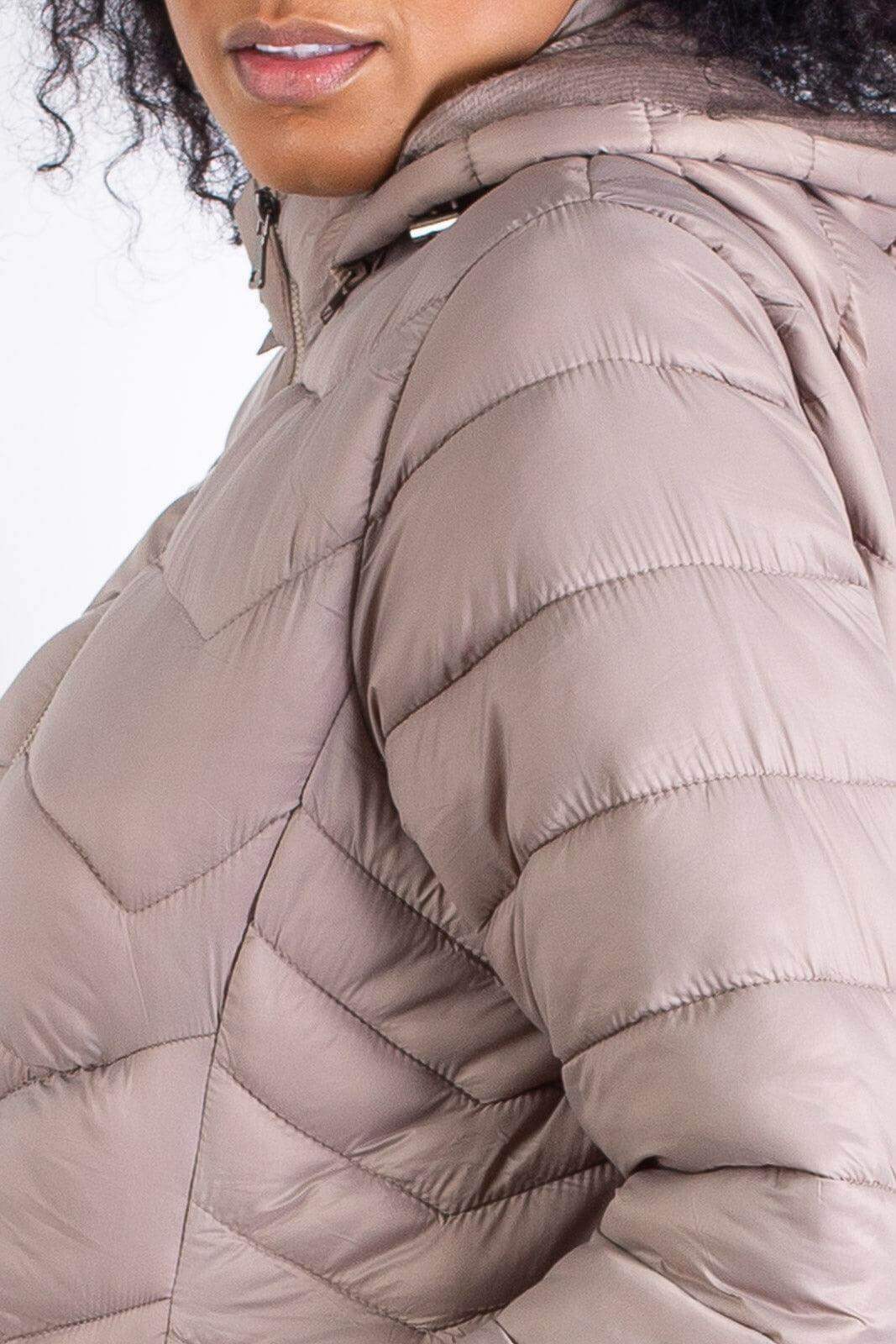 Jaqueta feminina nylon com capuz removível 80235