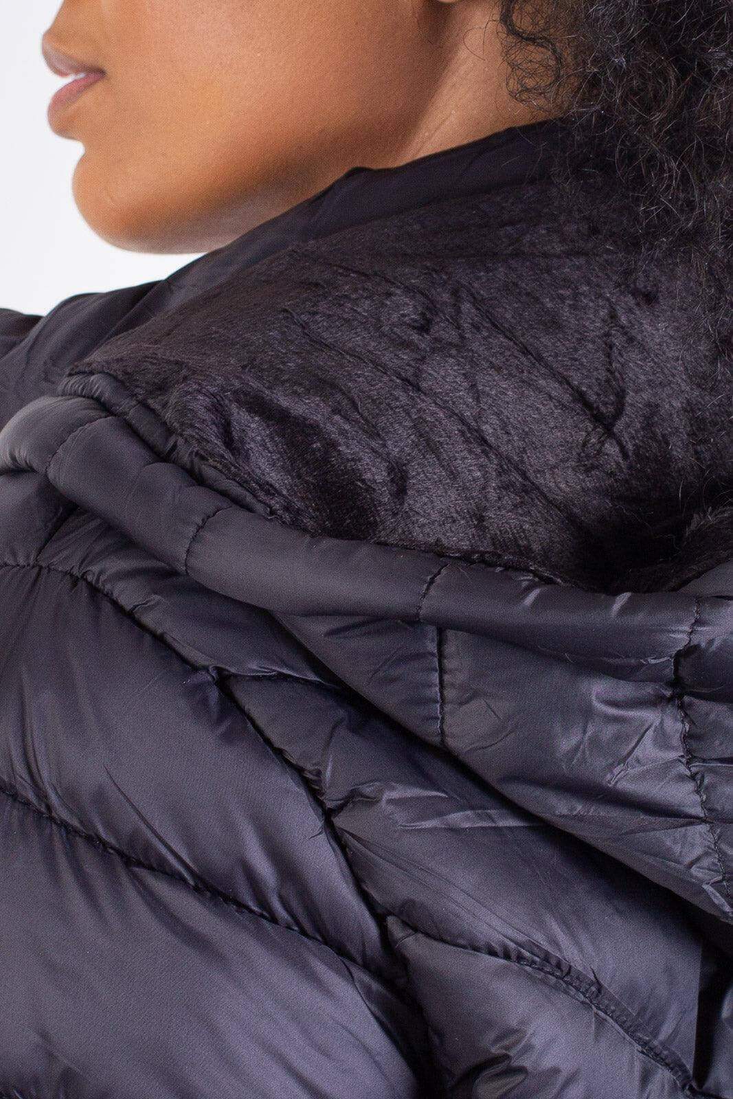 Jaqueta feminina nylon com capuz removível 80235