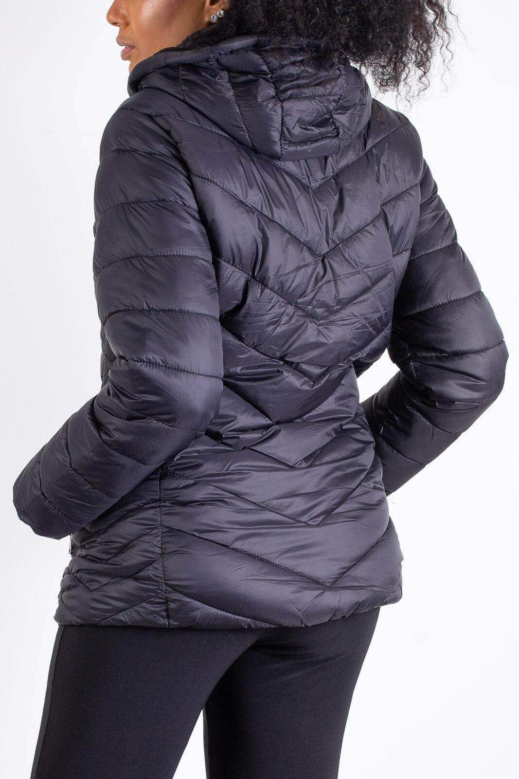 Jaqueta feminina nylon com capuz removível 80235