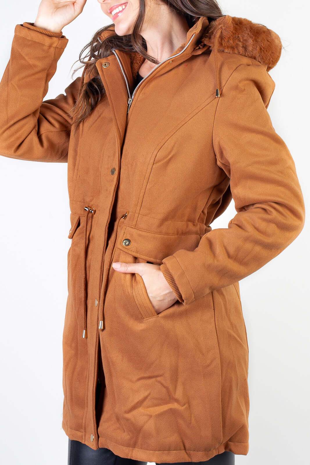 Jaqueta feminina lã batida sintética 84286