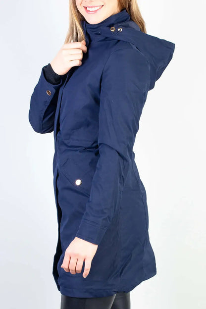 Parka feminina impermeável com capuz removível 84176