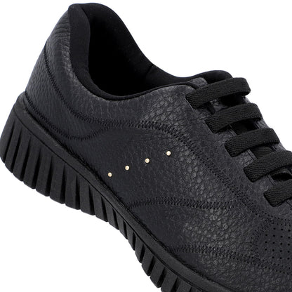 Tênis Casual Dourado Couro Enfeite Rebite