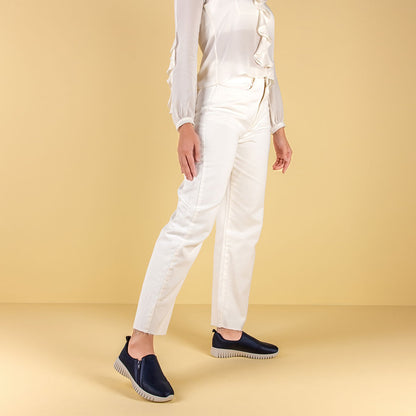 Tênis Slip On Elastano Zíper
