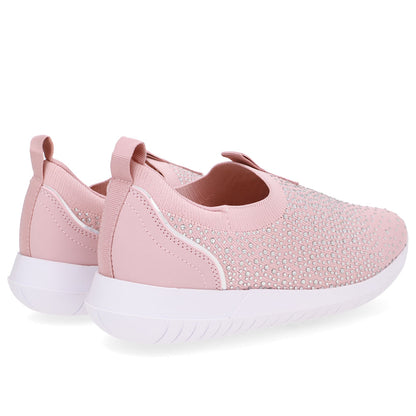 Tênis Slip On Tricot Strass