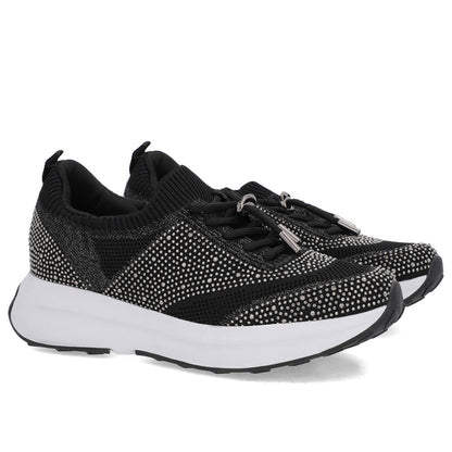 Tênis Cadarço Tricot Strass