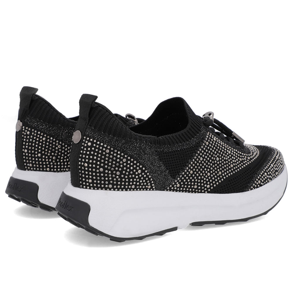 Tênis Cadarço Tricot Strass
