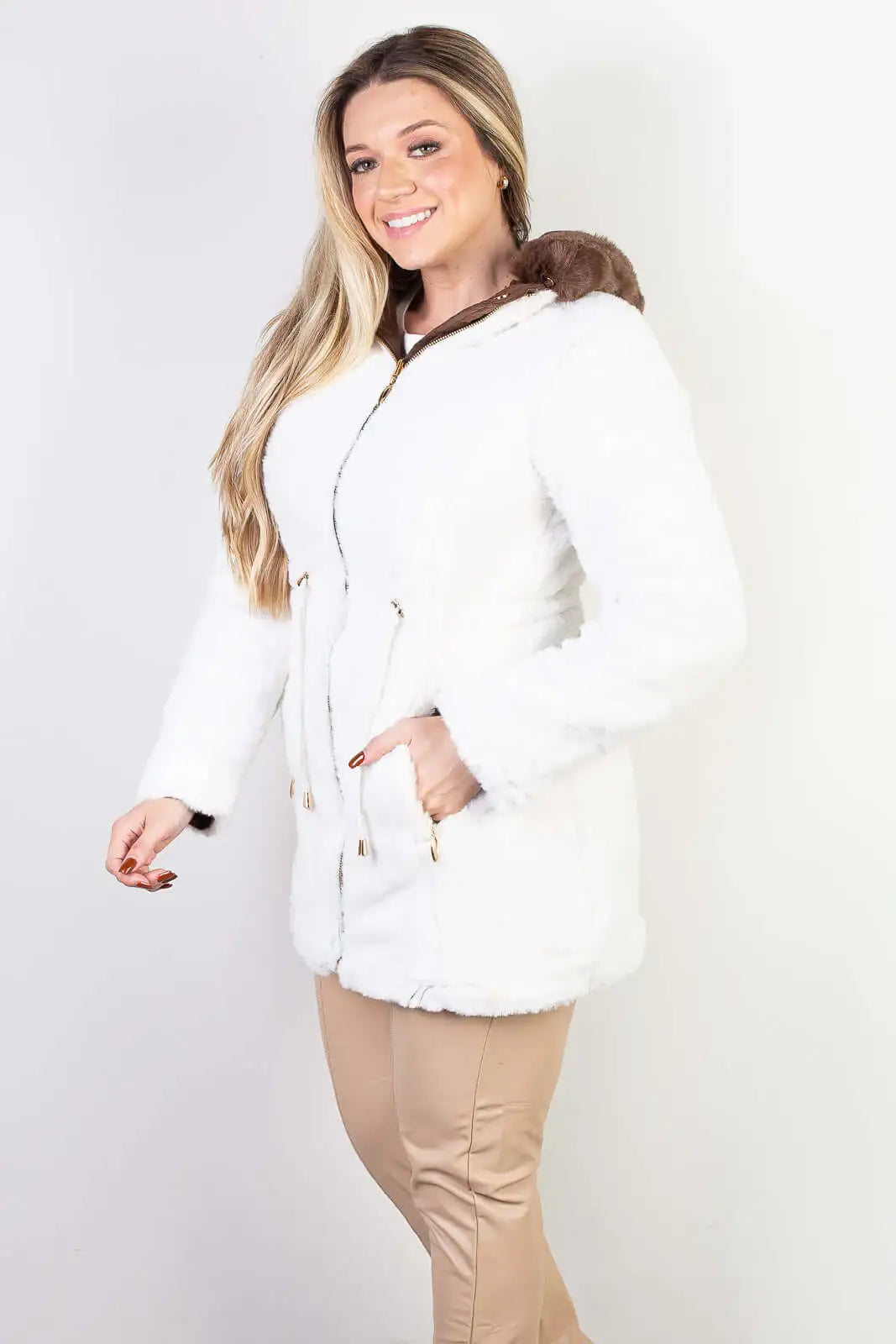 Jaqueta feminina de sarja reversível 84282