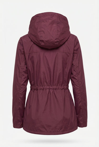 Parka feminina nylon com capuz removível 61168