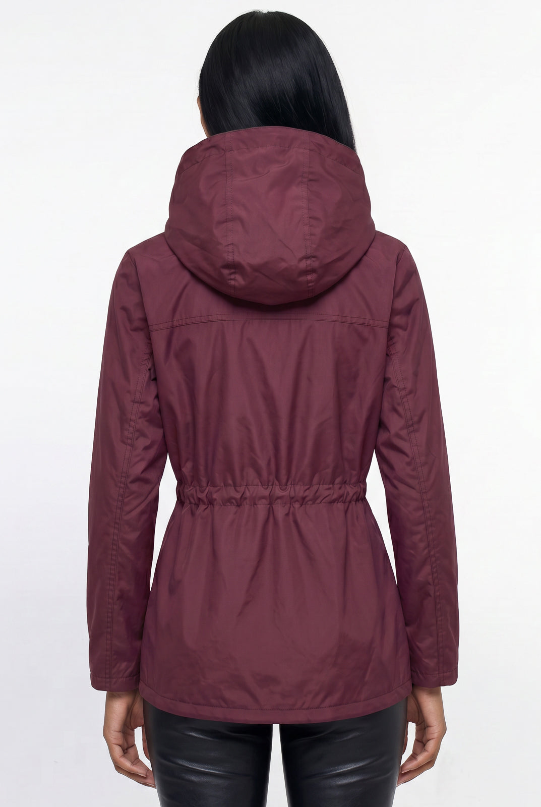 Parka feminina nylon com capuz removível 61168