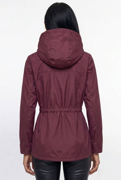 Parka feminina nylon com capuz removível 61168