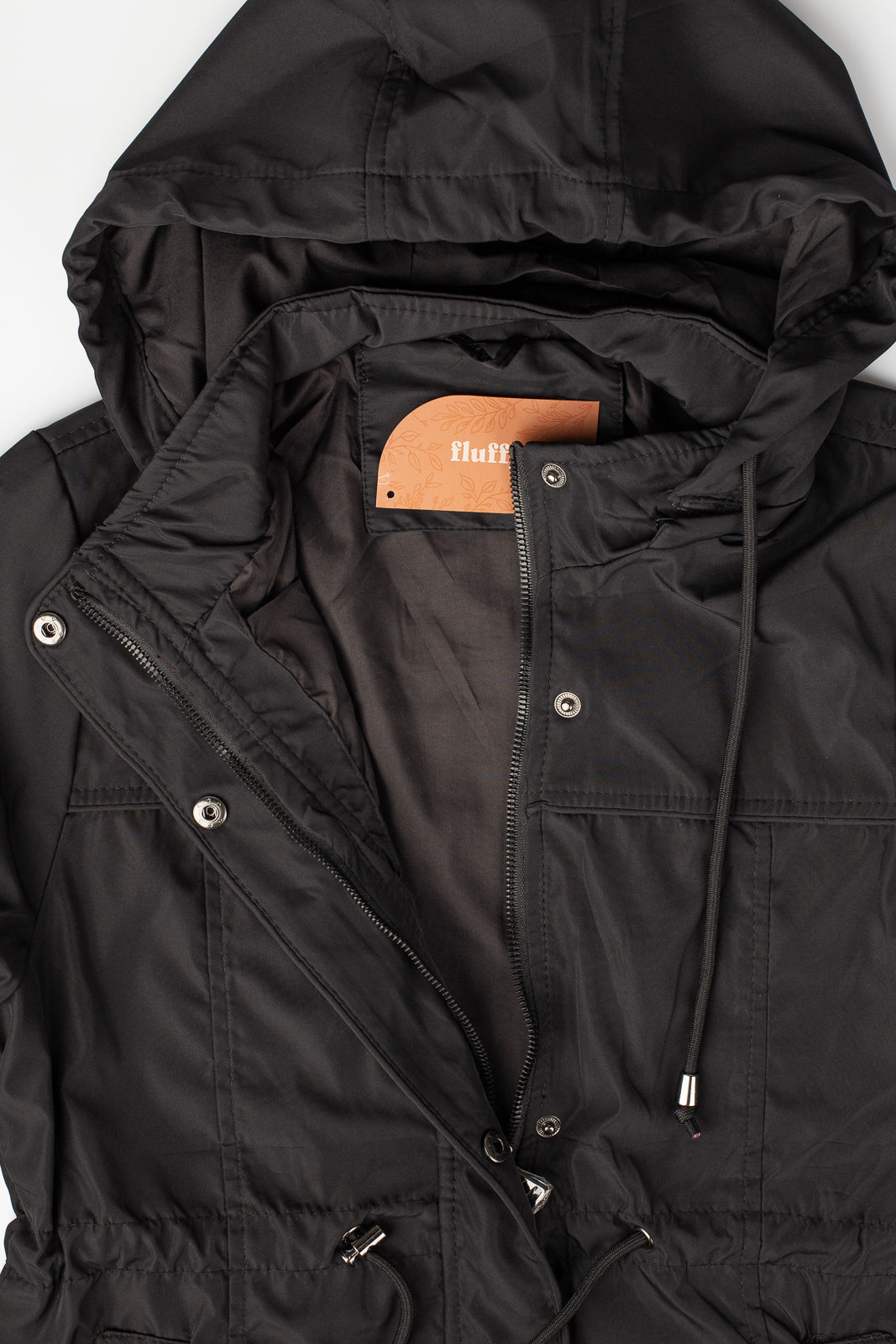 Parka feminina nylon com capuz removível 61168