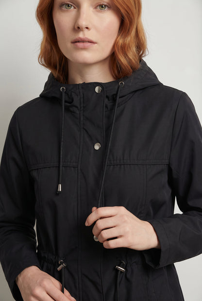 Parka feminina nylon com capuz removível 61168