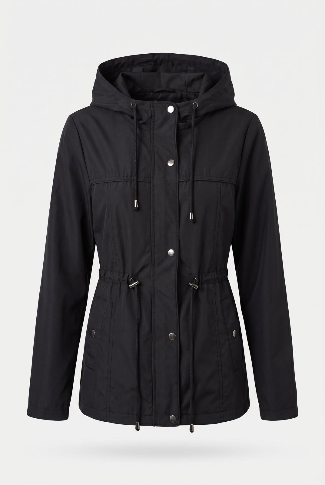 Parka feminina nylon com capuz removível 61168