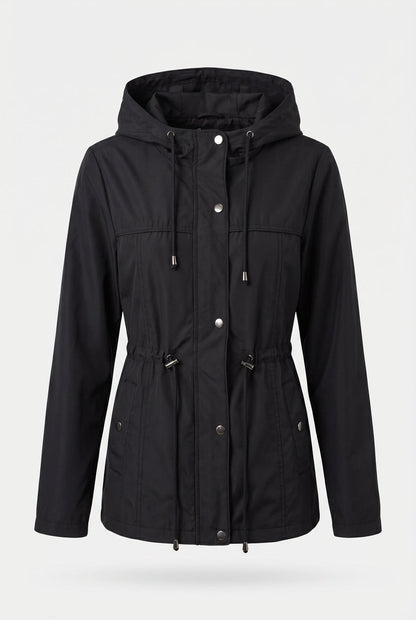 Parka feminina nylon com capuz removível 61168