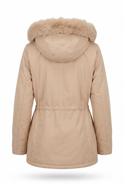 Parka feminina resinada dupla face com pelo 61469