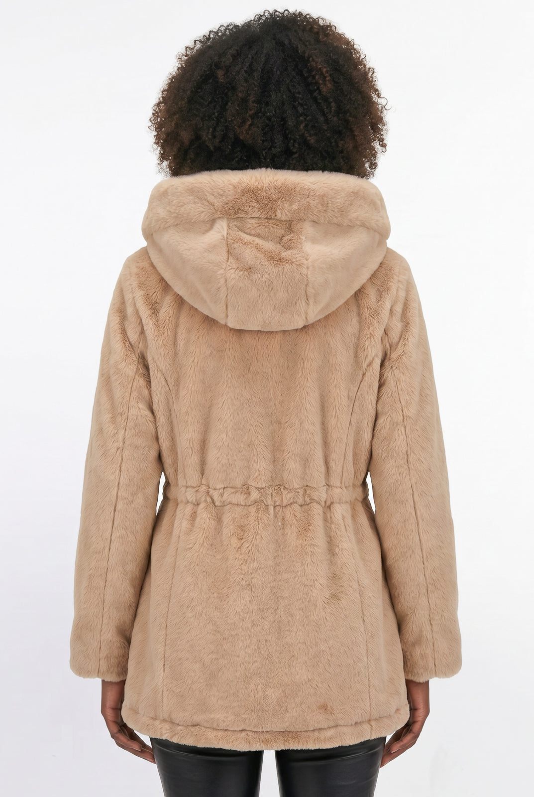 Parka feminina resinada dupla face com pelo 61469