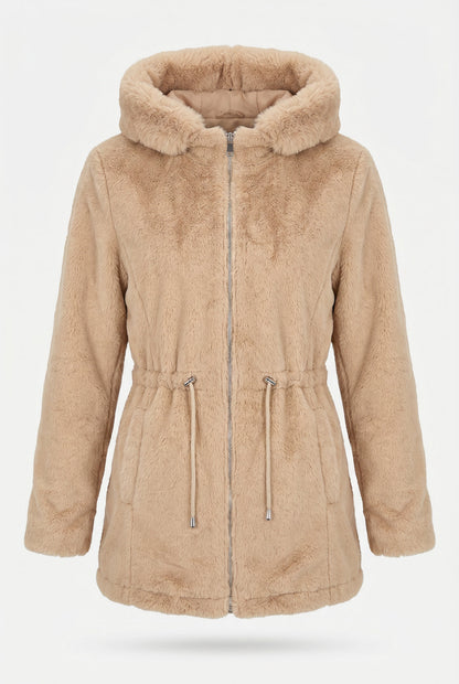 Parka feminina resinada dupla face com pelo 61469