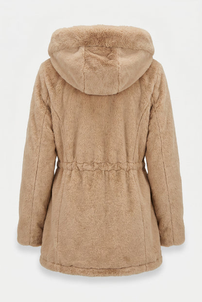 Parka feminina resinada dupla face com pelo 61469