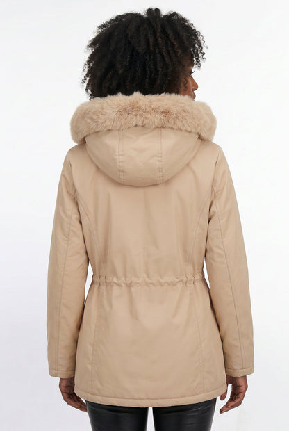 Parka feminina resinada dupla face com pelo 61469
