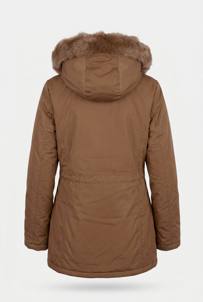 Parka feminina resinada dupla face com pelo 61469
