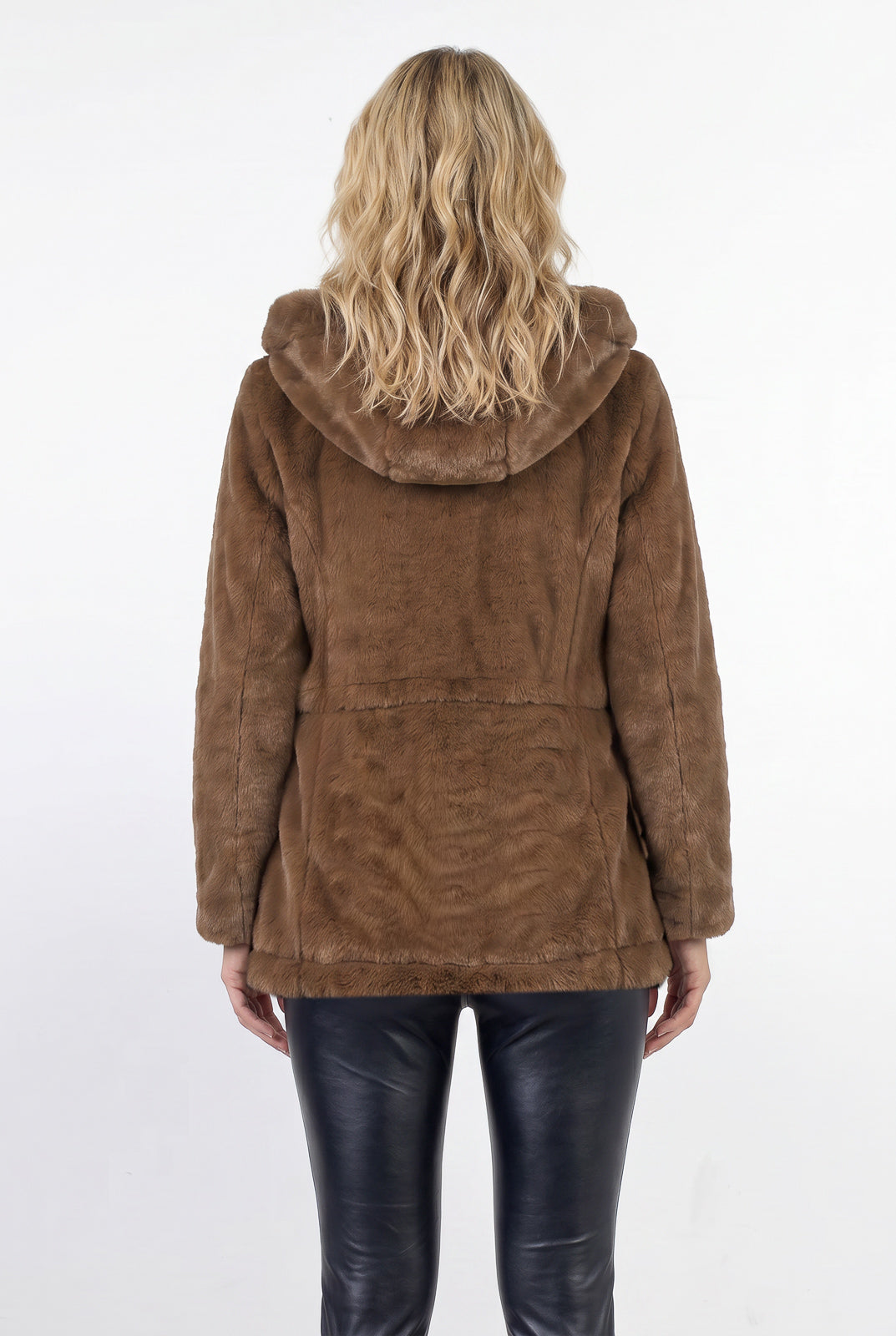 Parka feminina resinada dupla face com pelo 61469