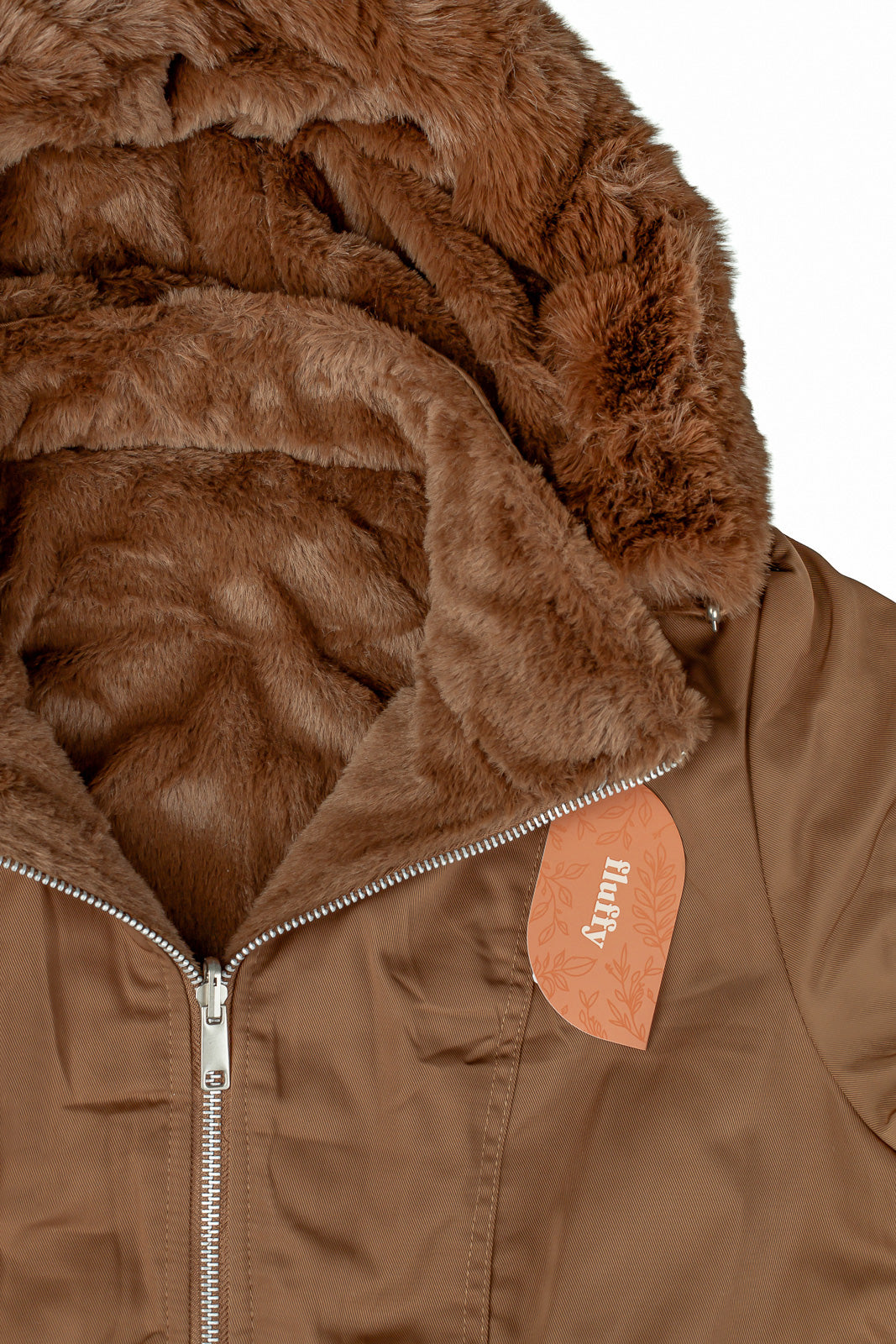 Parka feminina resinada dupla face com pelo 61469