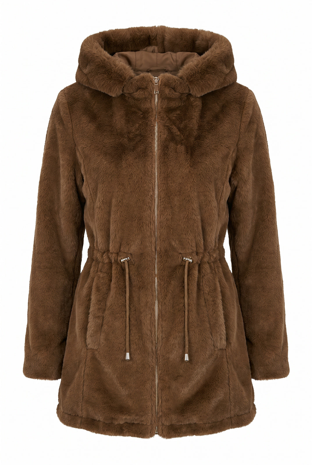 Parka feminina resinada dupla face com pelo 61469