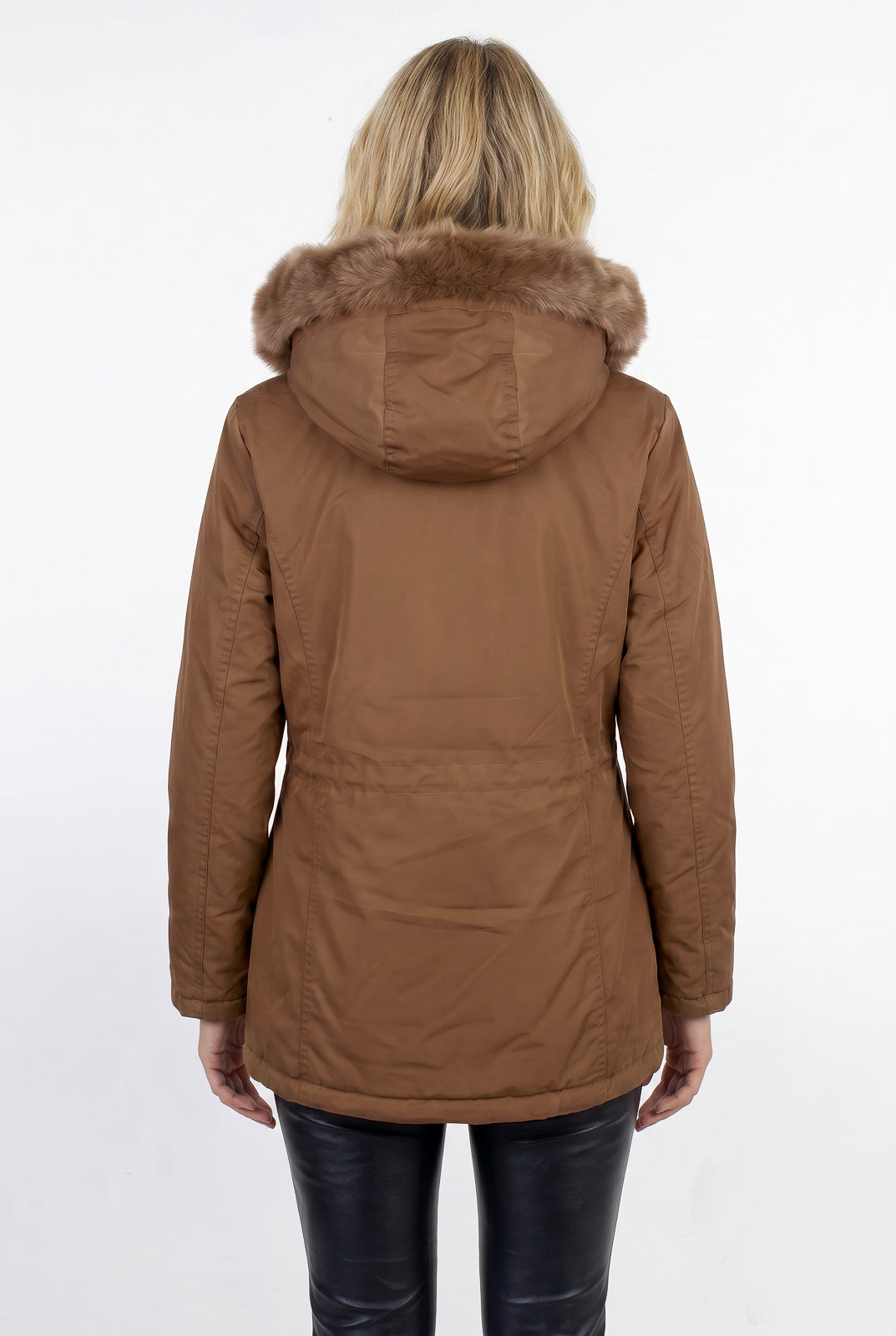 Parka feminina resinada dupla face com pelo 61469
