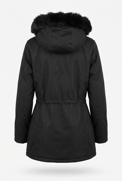 Parka feminina resinada dupla face com pelo 61469