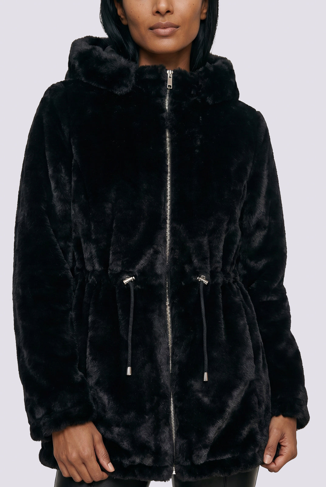 Parka feminina resinada dupla face com pelo 61469