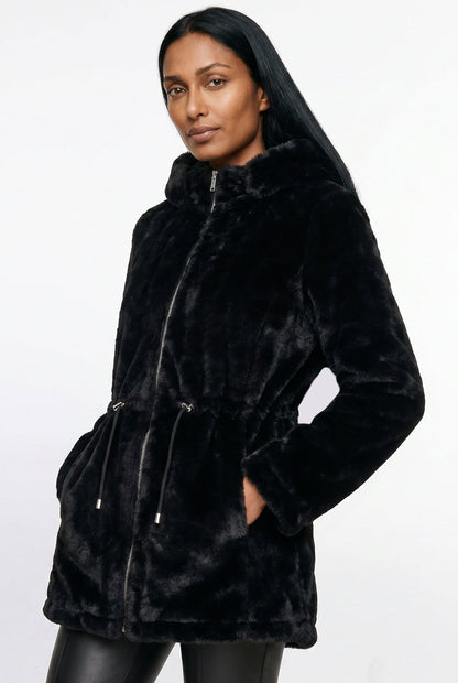 Parka feminina resinada dupla face com pelo 61469