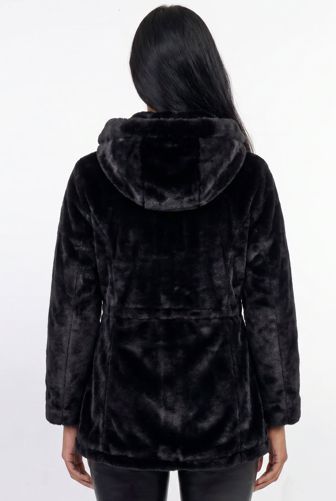Parka feminina resinada dupla face com pelo 61469