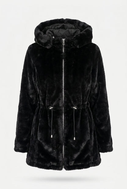 Parka feminina resinada dupla face com pelo 61469