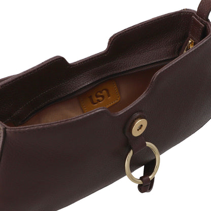Bolsa Tiracolo Couro Detalhe Pingente