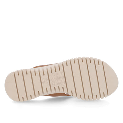 Chinelo Salto Plataforma Couro Enfeite