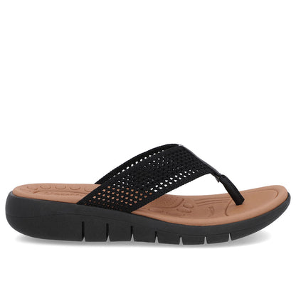 Chinelo Salto Rasteiro Tricot Marfim