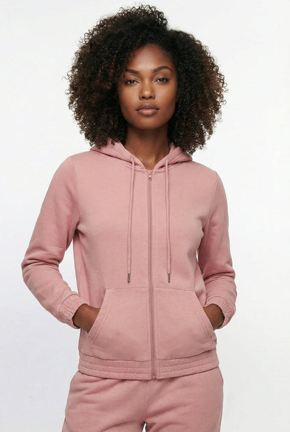 Jaqueta feminina moletom com capuz 61377