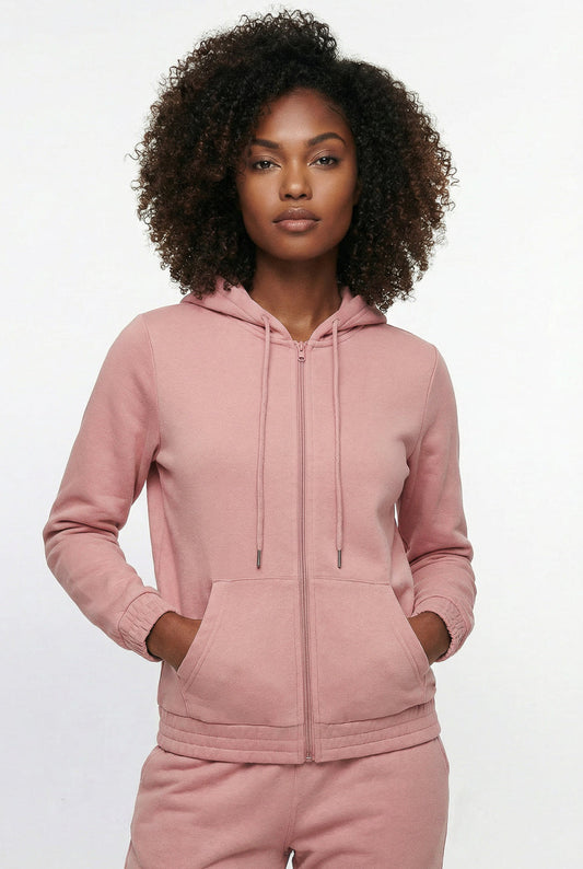 Jaqueta feminina moletom com capuz 61377