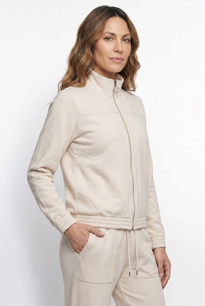 Jaqueta feminina básica moletom forrada 61379